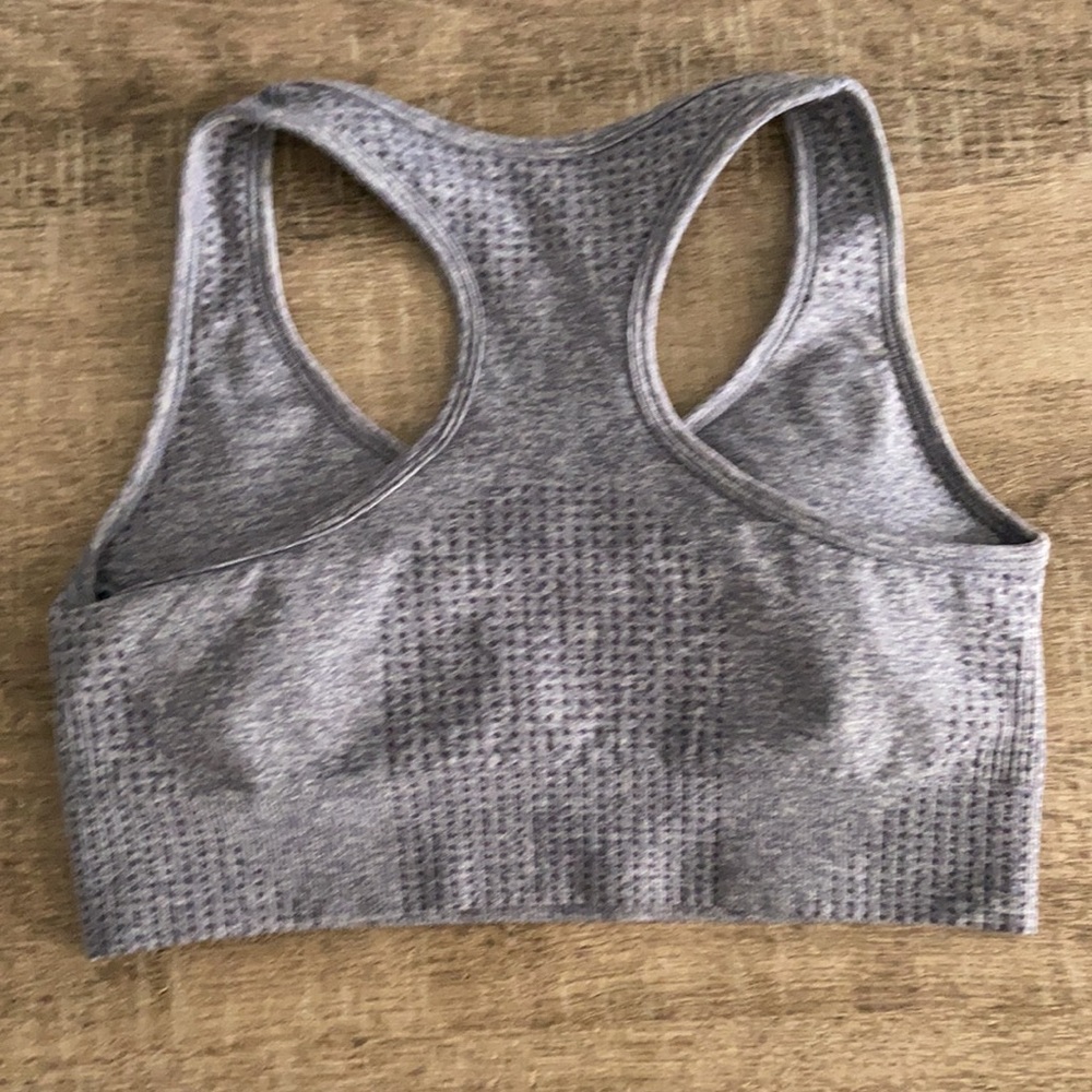 NWT Blue Grey Marled High Support Sports Bra Small - Picture 2 of 3